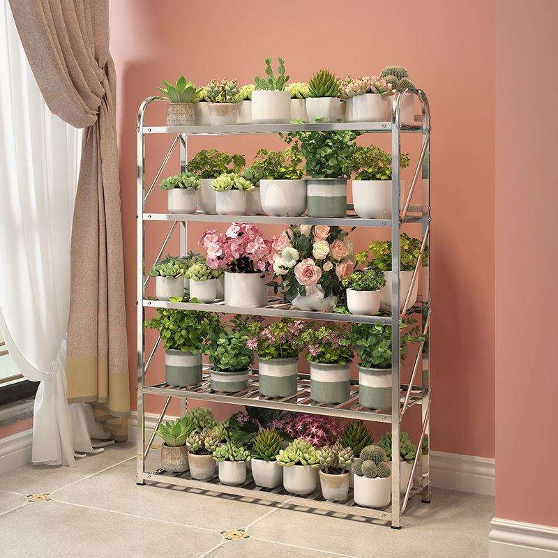 花架子不锈钢加厚多层家用绿萝盆客厅室外阳台多肉置物厂货源