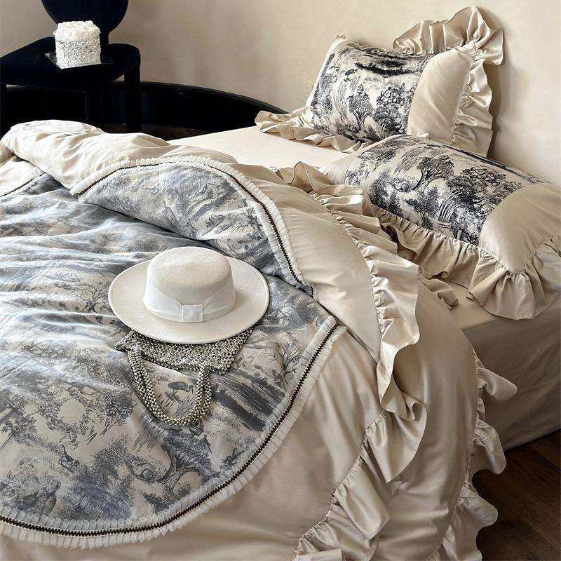 法式复古120支澳棉纯棉四件套数码印花全棉被套柔软1.8米床上用品,鲜花速递/花卉仿真/绿植园艺,割草机/草坪机,淘宝优惠券,粉丝福利购,淘宝优惠卷