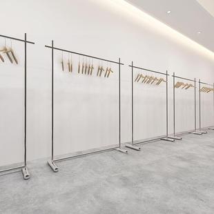 店货架陈道 中女岛挂衣架男童装 服装 店展BGB示不锈架钢简约落地式
