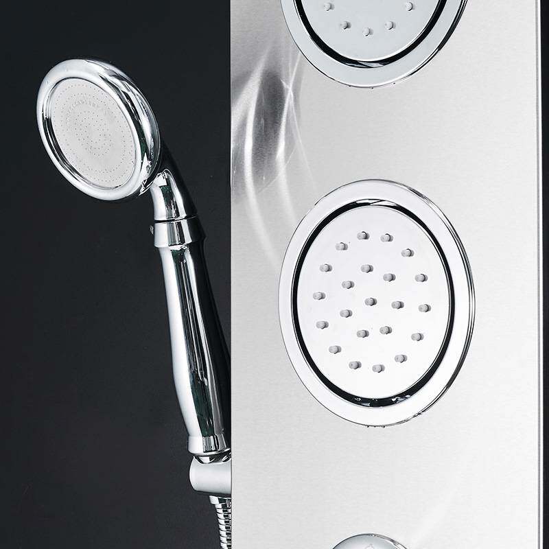 FLG弗洛格304不锈钢原色拉丝分体式淋浴屏套装 五档切换淋浴套装