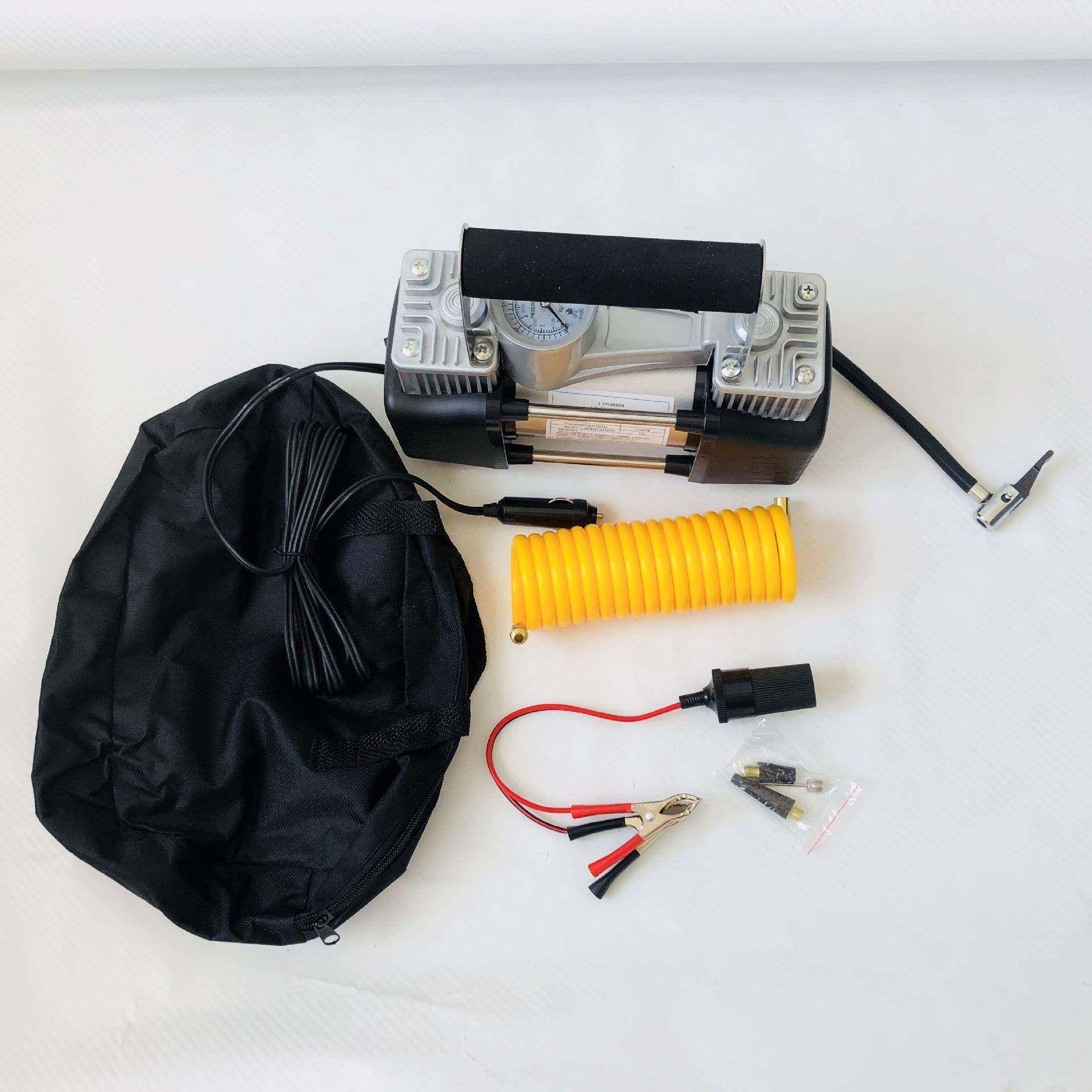 车载充气泵双缸大双双气缸便携式轮胎充机率压大功12v汽车快速打