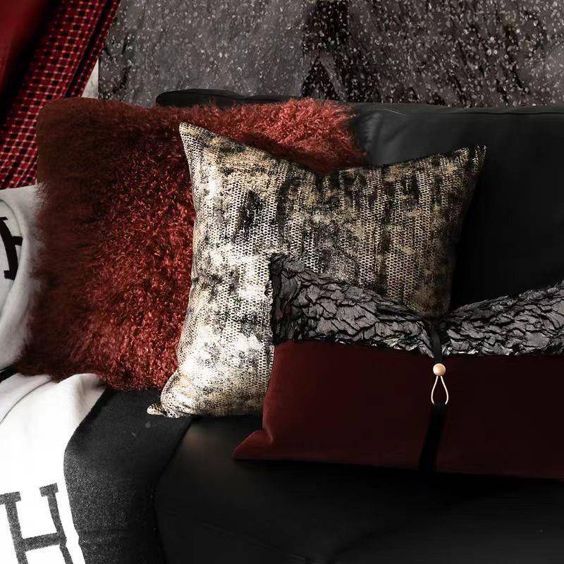 样板LMZ房抱枕轻奢简约现间代厅软装沙发客靠酒垫方枕样板店抱枕