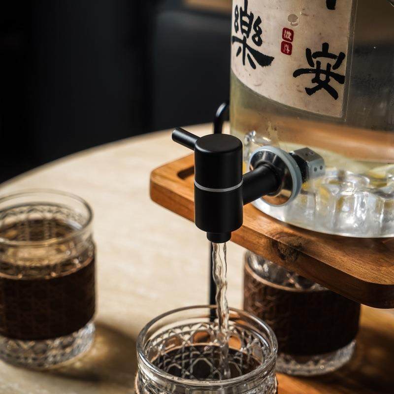 高用相思木果颜值果桶酒自助店餐厅家果汁鼎玻璃冷水桶汁带龙头酒