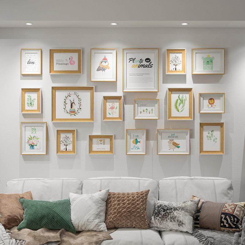 相框墙组合18框照片免打孔挂5美式款18710寸装饰厅墙挂客件装裱画