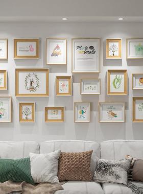 相框墙组合18框照片免打孔挂5美式款18710寸装饰厅墙挂客件装裱画
