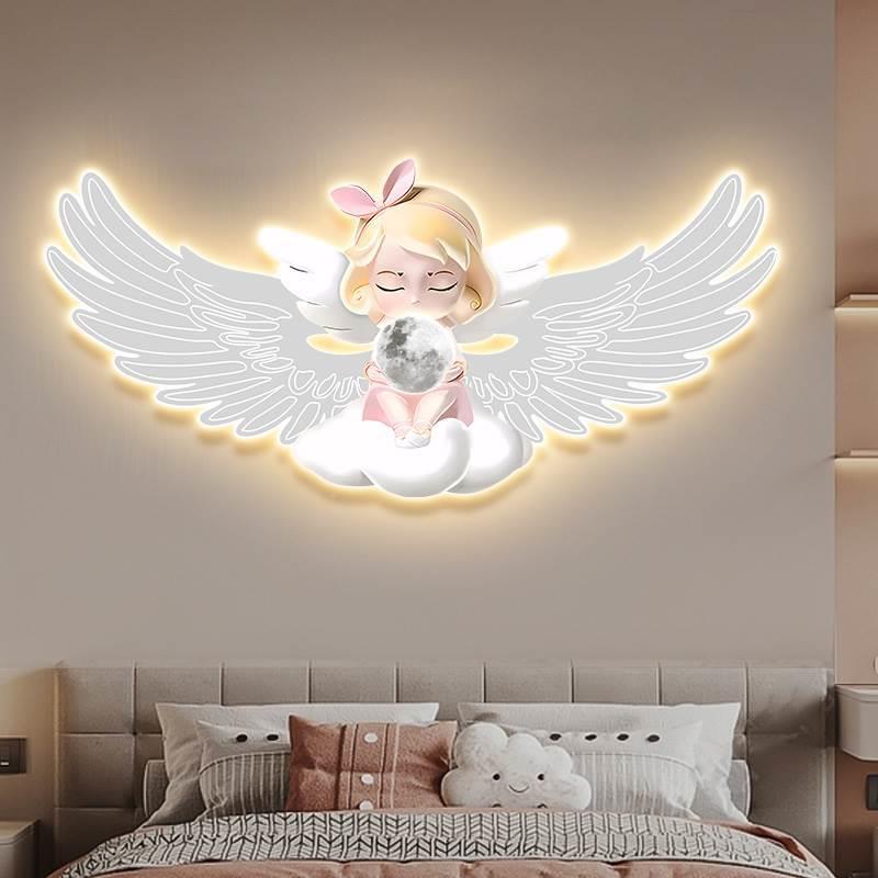 灯卡温通馨儿童房装饰画天画使卧室床头氛围灯女孩公RY173253主房