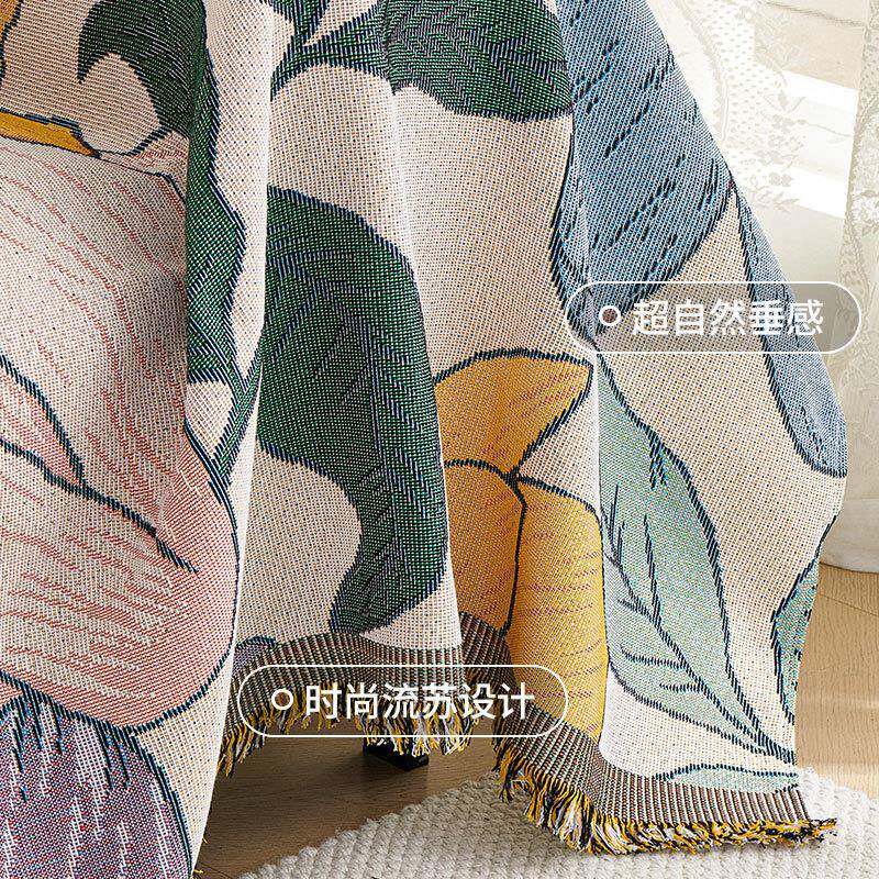 四发季通用棉线沙发铺巾美式田园风客沙DLMXSFJ2防厅尘罩片式全包