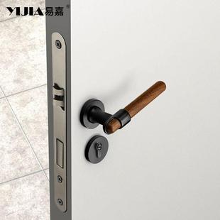 北美黑胡桃木室72F040内卧室锁用房间实木门通型门吸静磁 冠通