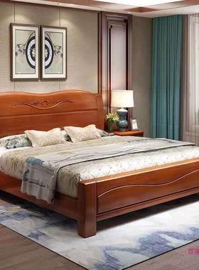 【爆款直】实木床1.8米米双降人床主卧DGI1.5米单人储物床12.床