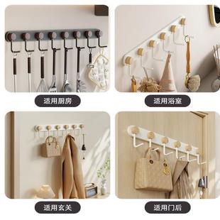 免打孔纳厨房挂挂勺YZU子铲子挂架排钩壁挂式上收墙厨钩具挂杆置