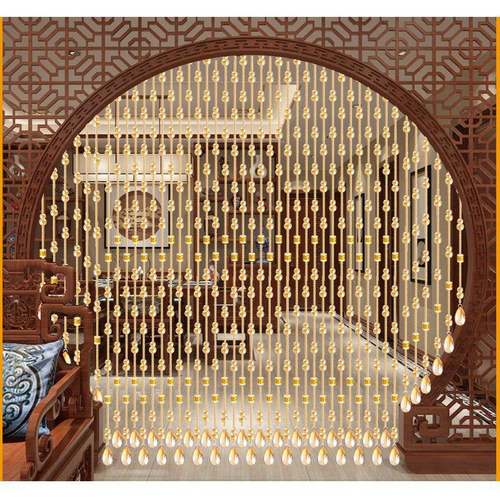 荆允网室红水晶葫芦珠卧门帘隔断wazx1000玄关道阳台厕过所免打孔