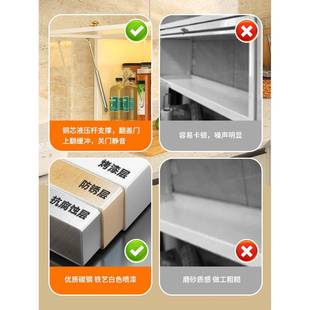 厨房壁挂调式置物上柜免打孔家用墙带门料F976M8T5味品置物架挂墙