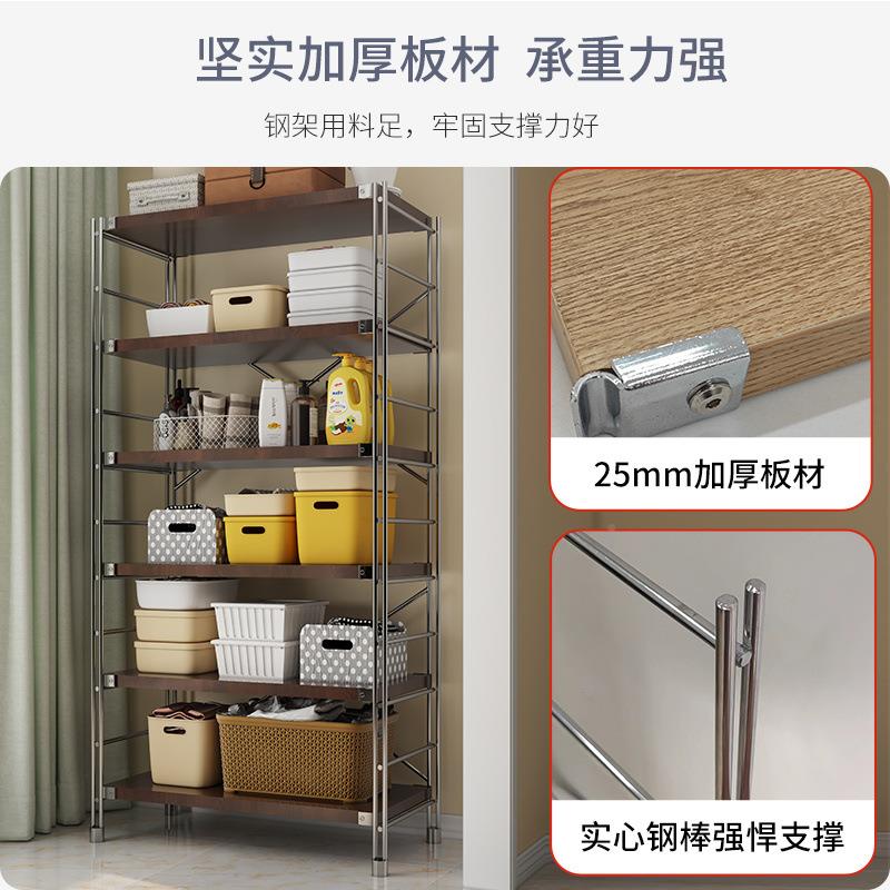 日式置物木架书多层收纳架落地架厨微波炉储物家用原简通用房约架