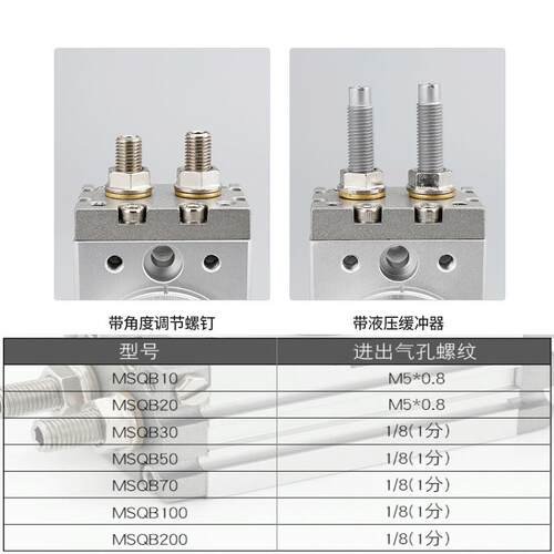气动回/0转旋转摆台缸MS284QB/HRQ10A20/30/5070/100/20A1气0R缓