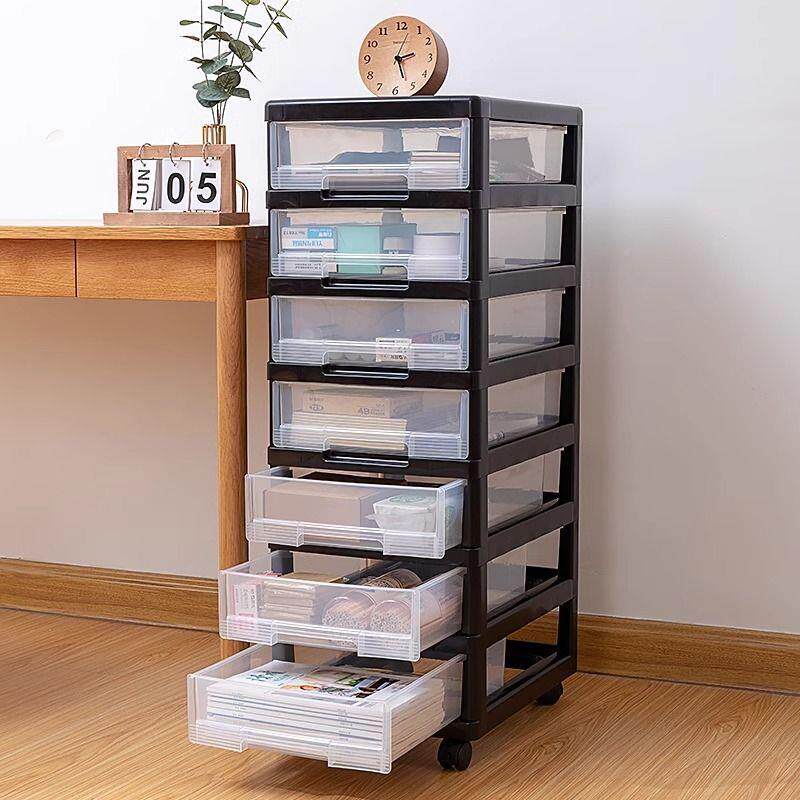 式屉收纳抽柜多层透移动带轮办ZLZ公桌明下收纳家用a4落地桌面收