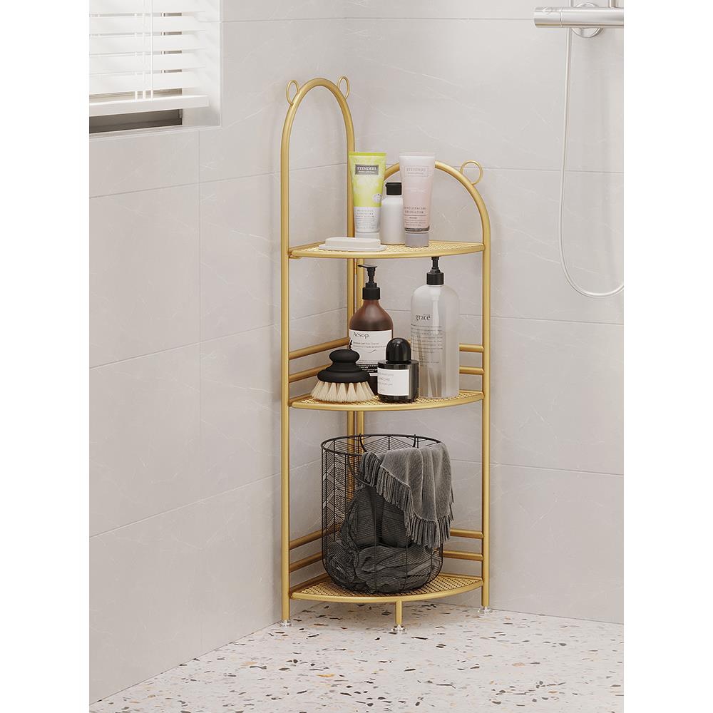 10L浴室三角置物架落F768MM8S地转角服靠墙窄架子衣毛巾铁艺多层