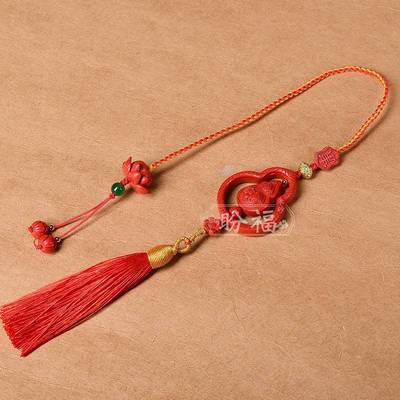 饰朱砂高含量飞红砂水葫芦挂131件车挂编朱砂挂绳品织汽车挂饰