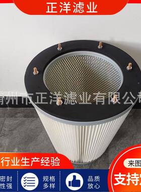 六订静上装尘式锥形滤筒卡盘式快法兰IRY方盖滤芯防装电除滤网