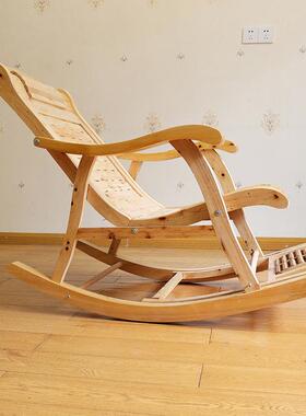 中式实木摇摇子椅人单休闲躺椅懒阳台午睡逍遥椅原木老人人024030