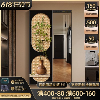 法式隐形穿衣镜卧室玄关镜子装饰画推拉全身镜暗藏式隐藏落地镜