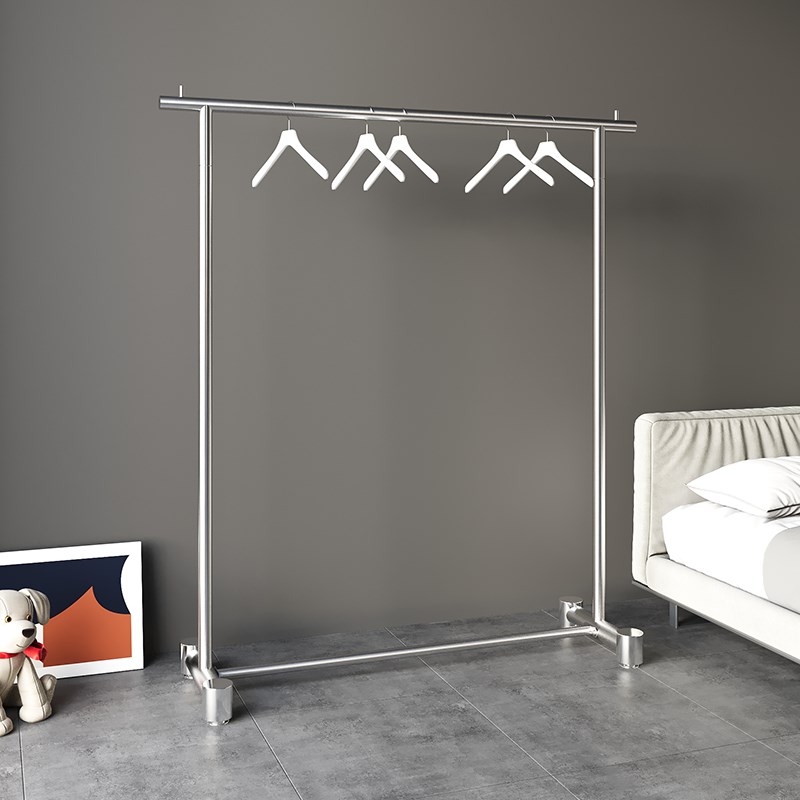 不锈钢中式家用阳台衣帽架落地简易室内挂衣架服装店挂衣架