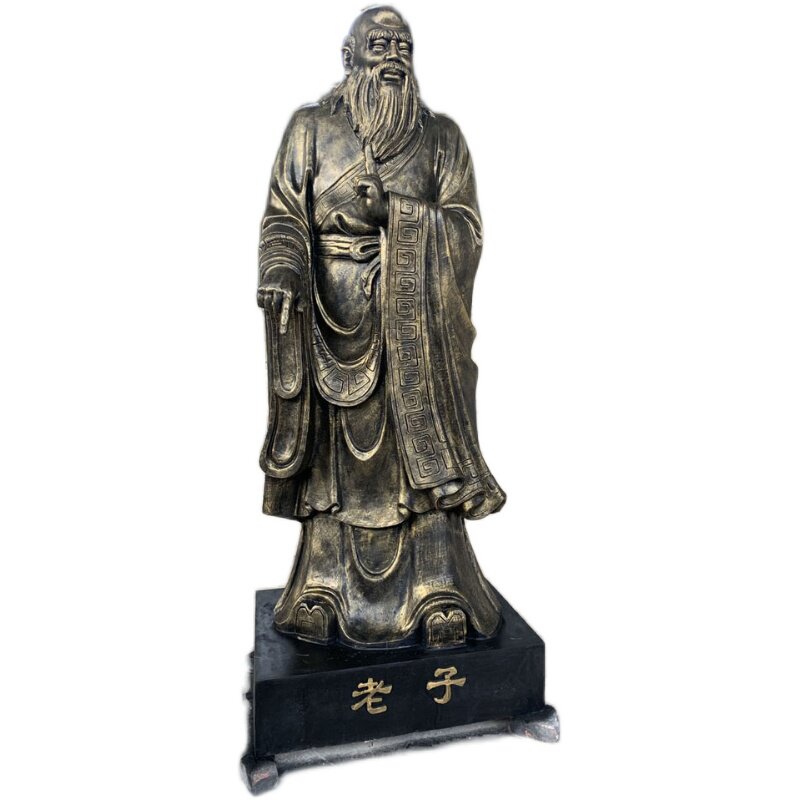 玻璃钢仿铜老子雕塑像古代人物孟子孔子人物站像雕塑户外园林广场