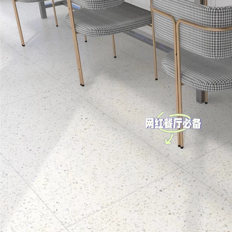 简约白色小颗粒水磨石地砖600x1200客厅地砖服装店仿古砖厨卫墙砖