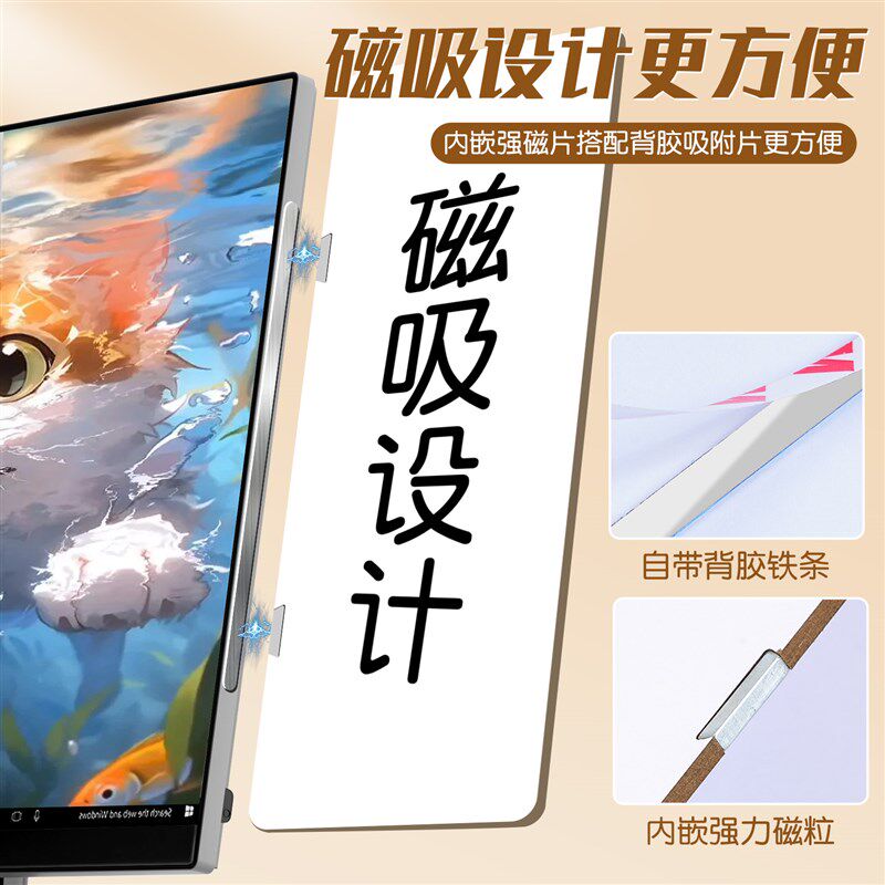 屏幕留言板磁吸小白板双面白板可擦电脑侧边留言栏提醒事项板备忘