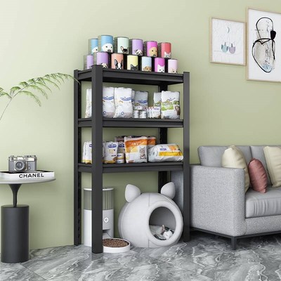 宠物用品猫砂盆上方铁艺置物架黑色阳台钢制高脚下空式收纳架储物