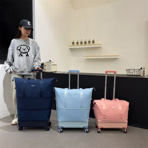 网红拉杆包旅行袋万向轮可拆卸可折F叠可扩容出差待产收纳包可登