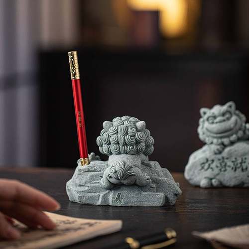 青砂石风狮爷爱拼才会赢摆件创意家居客厅办公室桌面鱼缸造景装饰