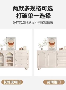 实木餐边柜柜斗小户型轻靠奢收约纳柜储物柜橱QMK柜家用客厅简墙柜子