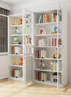 2家用防铁艺书柜储物柜落地玻HSQ璃I门尘展示柜简约儿书橱架收童