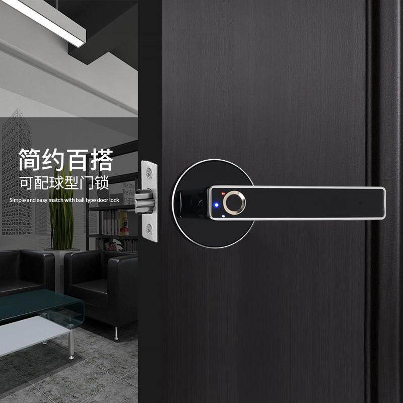 内锁球形指纹锁家用门防盗门802单舌/智子能电室卧室木门办公室房