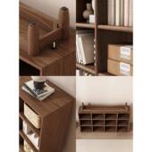 体木书柜置物架一靠墙组合矮HBN 1020柜客厅实落地书架家物用收纳