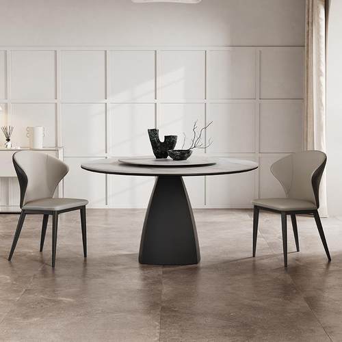 L岩古板I圆桌家1用0人现代简约复餐厅台洽谈意式CZ-1021小户型圆