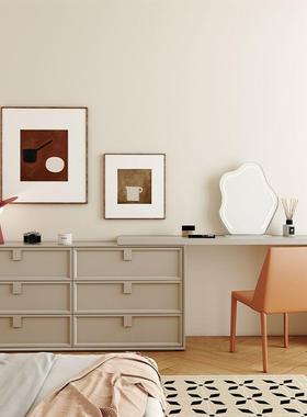 轻法化式组妆镜台桌椅合床尾斗柜妆台一体学习客厅储办公NIE梳妆