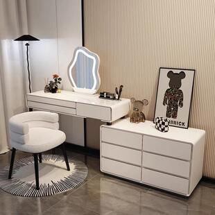 妆轻年奢实木梳妆台2025新款卧室柜现代简约转角化斗收80-120纳书