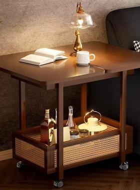 边移动小推几客厅实木侧边置物架小户型沙发柜茶家用车dfg7864折