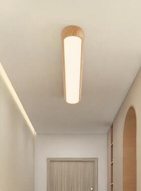 复古胡桃木纹长条走廊过日道灯新中式式阳台户玄关衣帽间吸96410