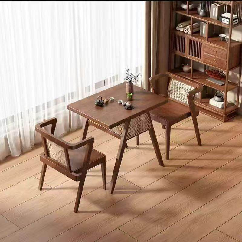 阳台桌椅三套件组CTS合风茶桌椅一桌两实木家用小户型简约原木色