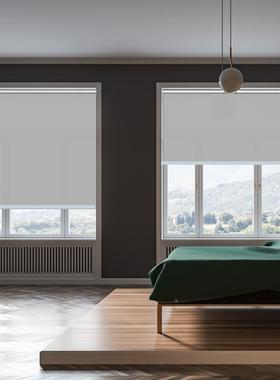 3窗帘684卷拉降式卷帘防晒遮阳光免1打孔挂画百叶窗F帘升手拉窗雯