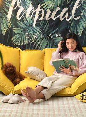 懒人沙榻榻米可沙折WKI小沙发网红发款双人小户型单人简约发叠床