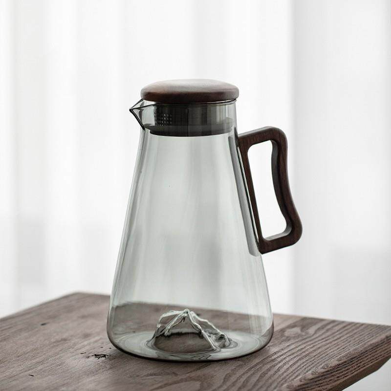 跨木境网红水直播高硼透明玻璃侧把硅可观042-b-0山凉水壶果汁饮