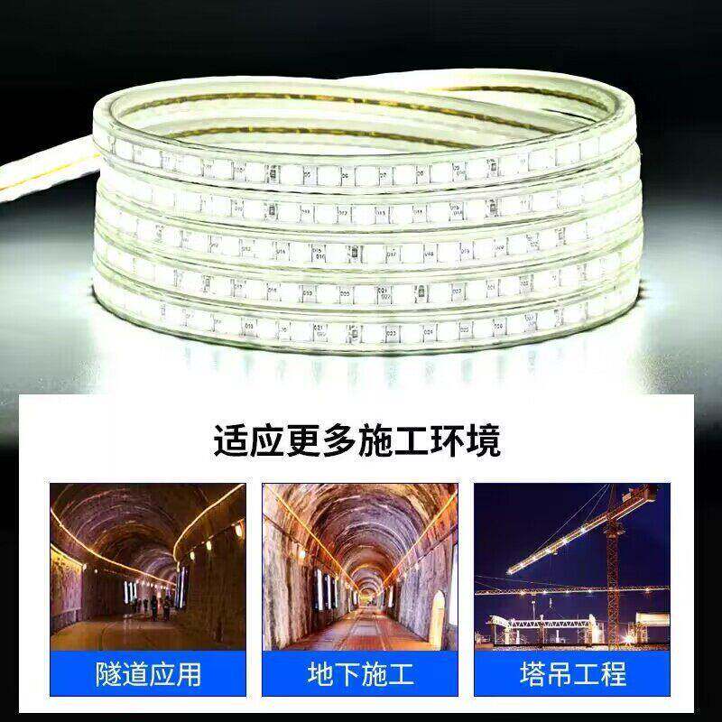 低v米压灯带3v24白62光暖光LED灯条户外防水隧道养殖场亮6化装饰1