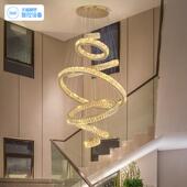 间复111式 楼大吊灯别层墅高跳空客厅水晶灯具现代简楼约梯长吊灯