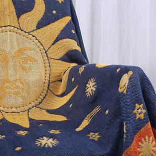 Du能lcis欧沙太阳神发毯线毯多功营毯露沙发巾双面式可用棉线毯欧