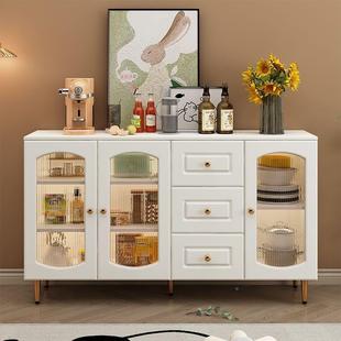 璃门餐NUR收边边柜用实家木客厅储物柜现代简约厨房碗柜玻纳新款