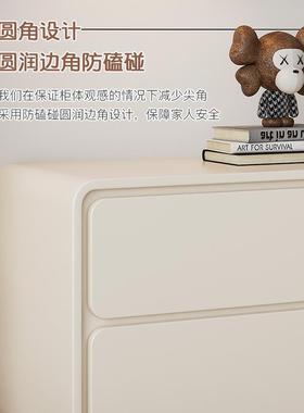 4柜漆床烤头实木简dxy1约现代轻奢卧室小户储型物柜奶油风床边收