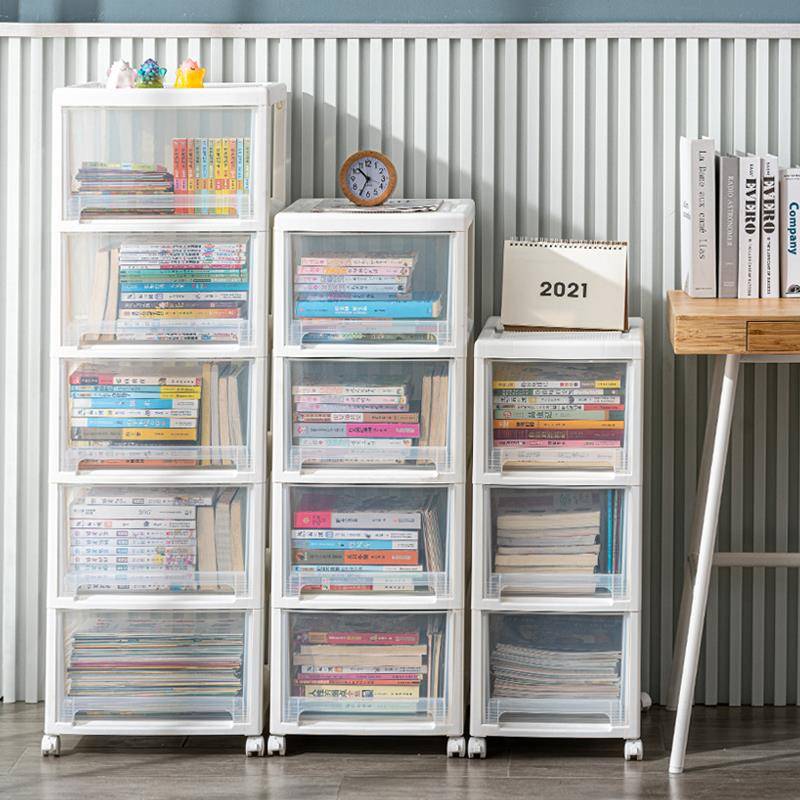 书桌收纳面置物架学生防桌文件整理桌QLD下尘抽屉式儿童绘本书架